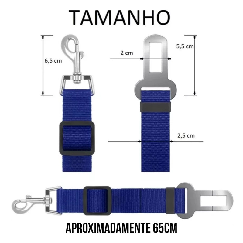 Cinto de segurança ajustável para seu pet - Segurança na viagem