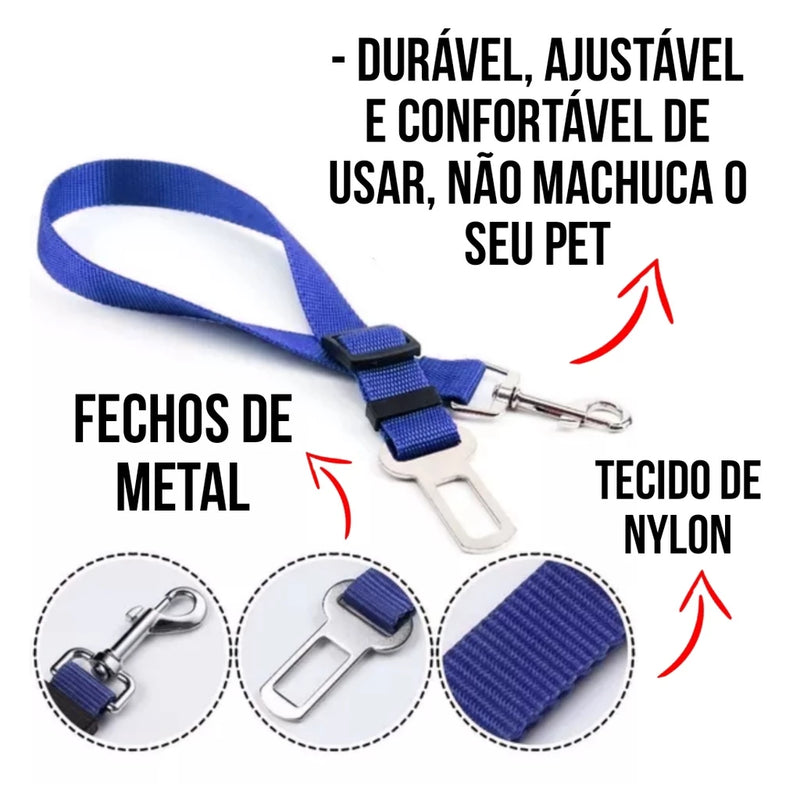 Cinto de segurança ajustável para seu pet - Segurança na viagem