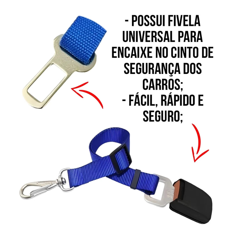 Cinto de segurança ajustável para seu pet - Segurança na viagem